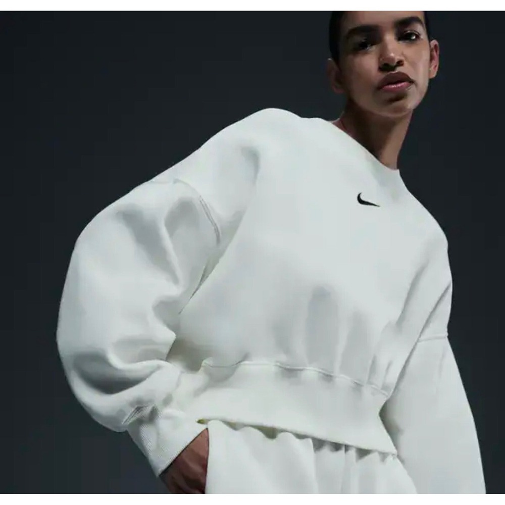 Nike Phoenix Fleece Over-Oversized Crewneck Sweatshirt Sail White